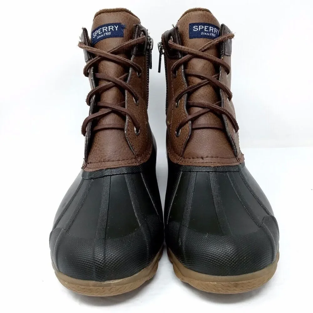 Sperry Brown Black Waterproof Syren Duck Rain Boots (STS80524) - Womens Size 7